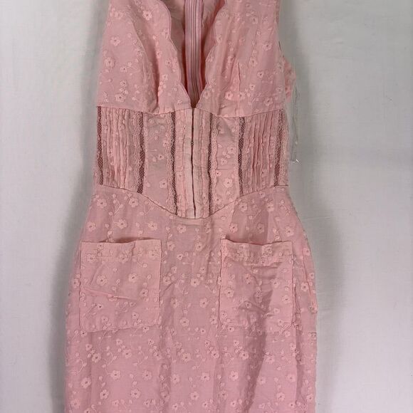 House of CB Sophina Maxi Midi‎ Dress Pockets Eyelit Scalloped Plunge - Picture 2 of 5